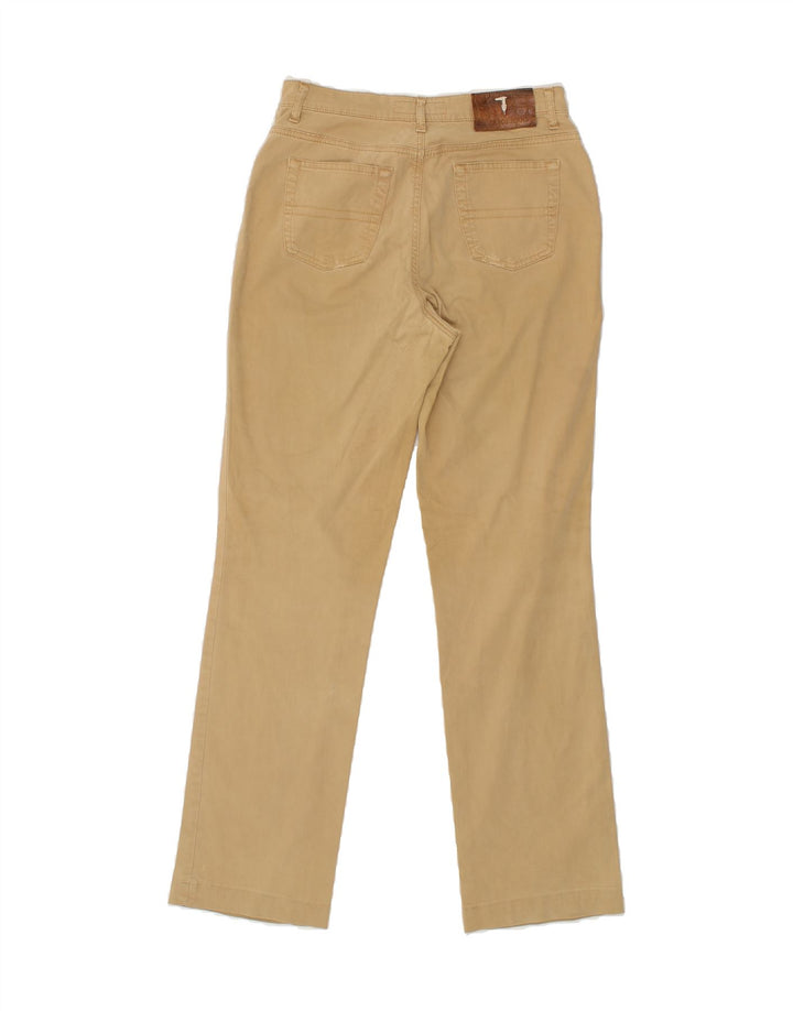 TRUSSARDI Womens Straight Casual Trousers W28 L31 Beige Cotton Vintage Trussardi and Second-Hand Trussardi from Messina Hembry 