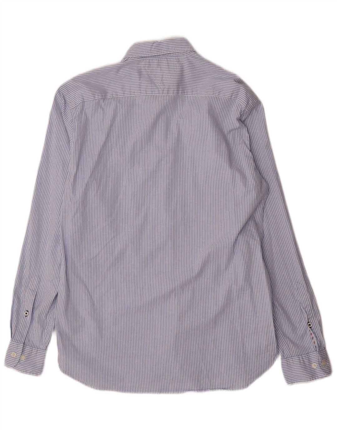 Camisa masculina TOMMY HILFIGER regular fit de algodão listrado azul médio