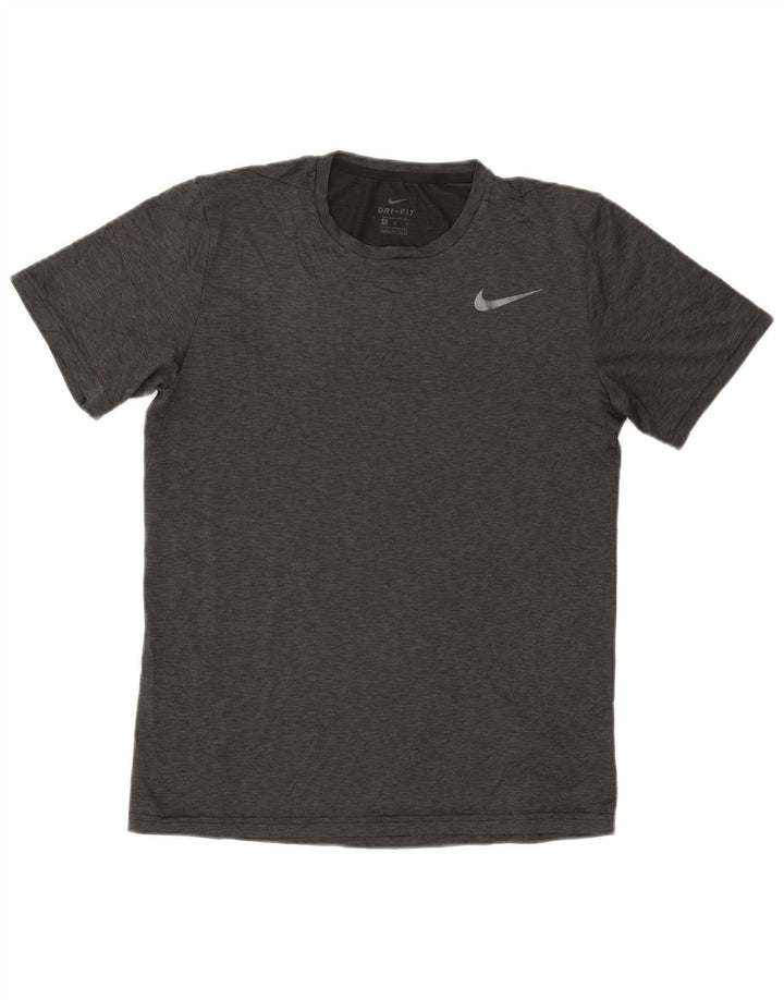 Camiseta masculina Nike Dri Fit Top cinza médio manchado de poliéster