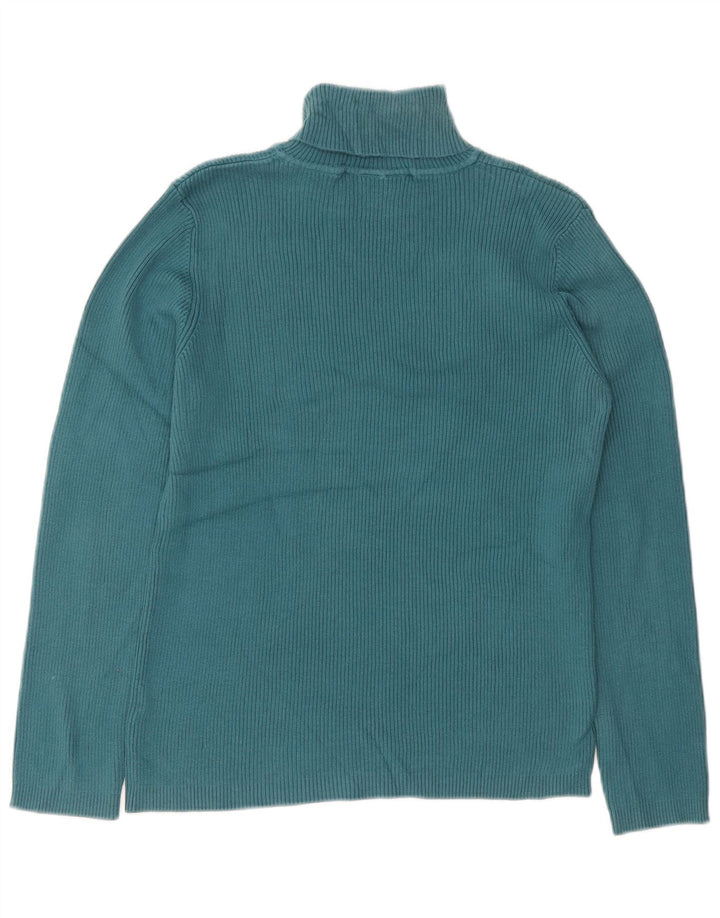 Suéter feminino ORVIS com gola redonda e algodão azul grande Reino Unido 16