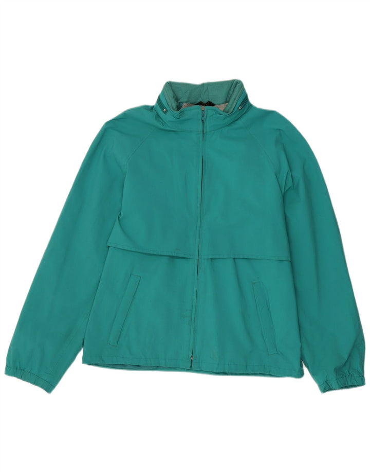Jaqueta de chuva masculina Eddie Bauer UK 38 poliéster verde médio