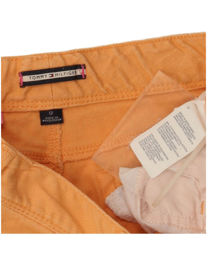 TOMMY HILFIGER Meninas Calças Skinny Casual 11-12 Anos W25 L27 Laranja