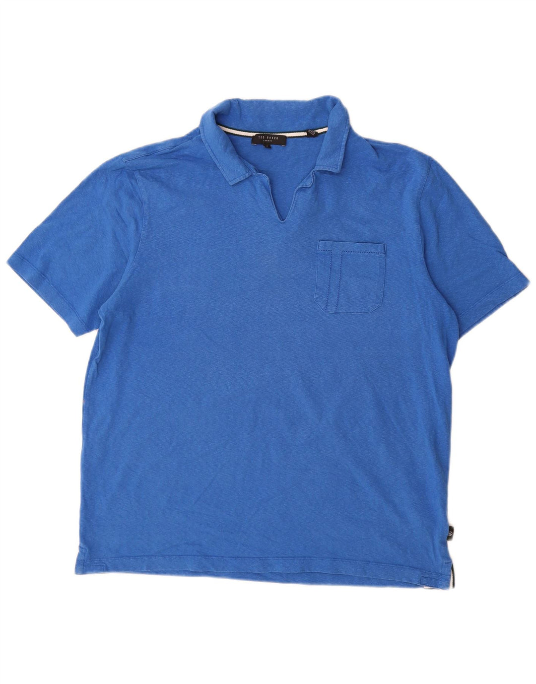Camisa polo masculina Ted Baker tamanho 4 grande algodão azul