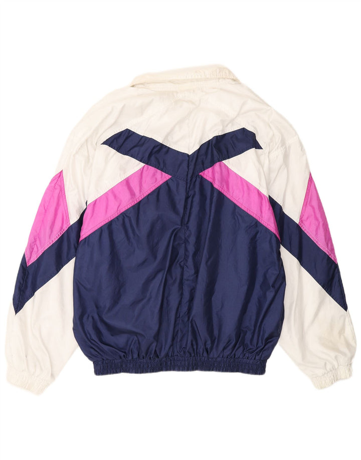 Jaqueta superior de agasalho masculino vintage grande poliamida colorblock multicolorida