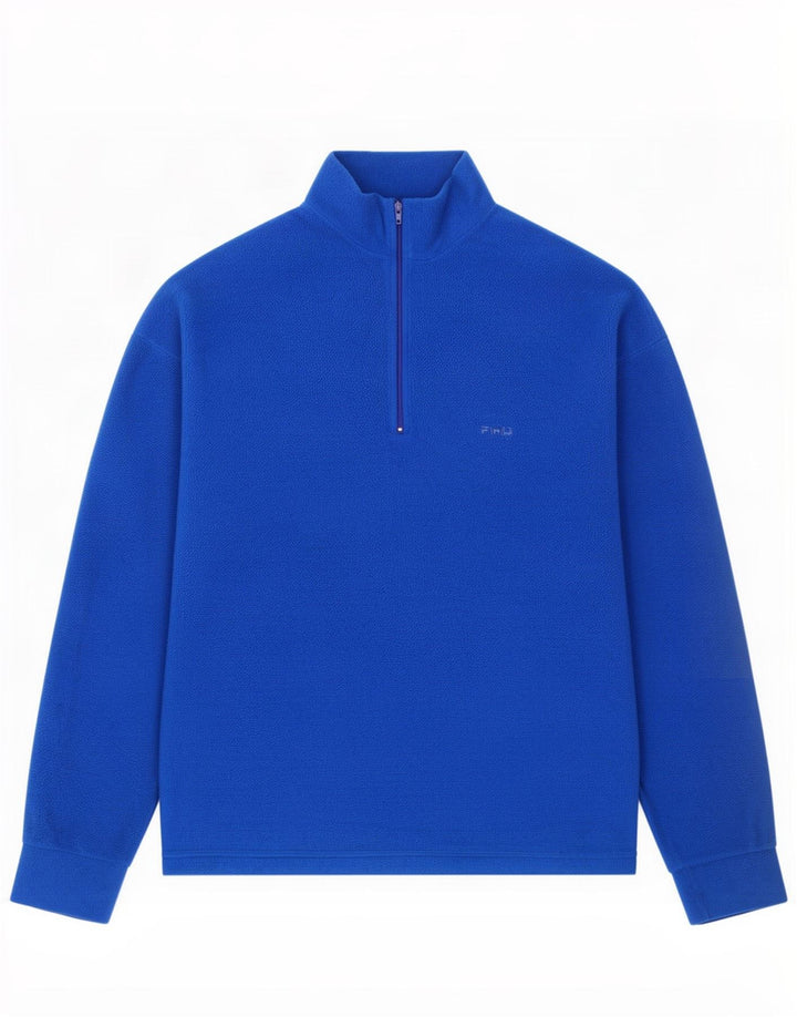 Fila Mens Zip Neck Fleece Jumper IT 52 Grande Azul Poliéster