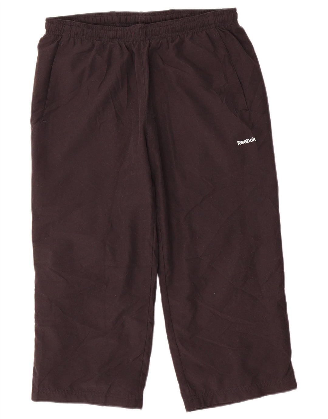 Reebok Womens Capri Calças de treino UK 10 Pequeno Poliéster Preto