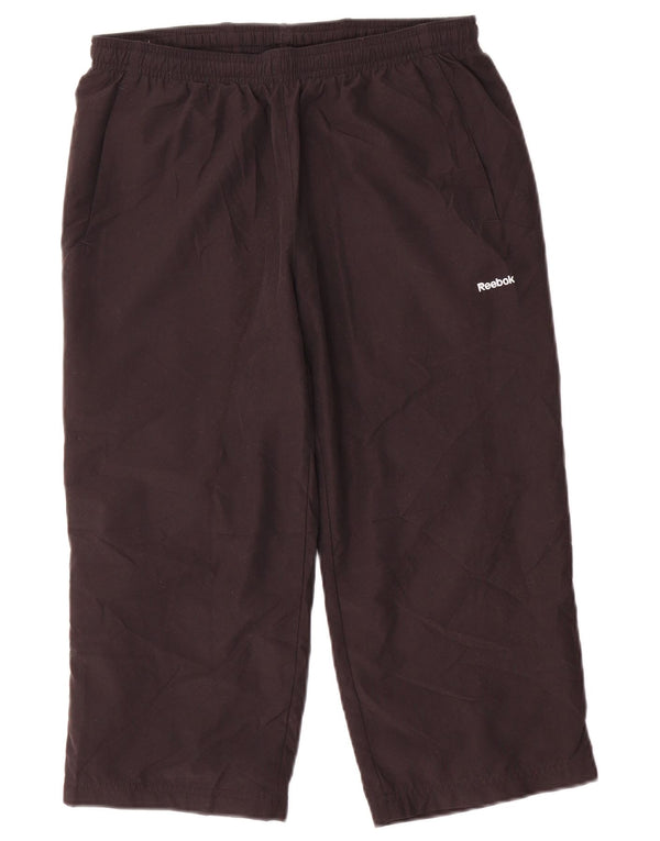 Reebok Womens Capri Calças de treino UK 10 Pequeno Poliéster Preto