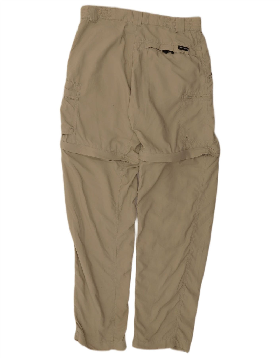 Calça cargo feminina reta COLUMBIA pequena W27 L30 nylon bege