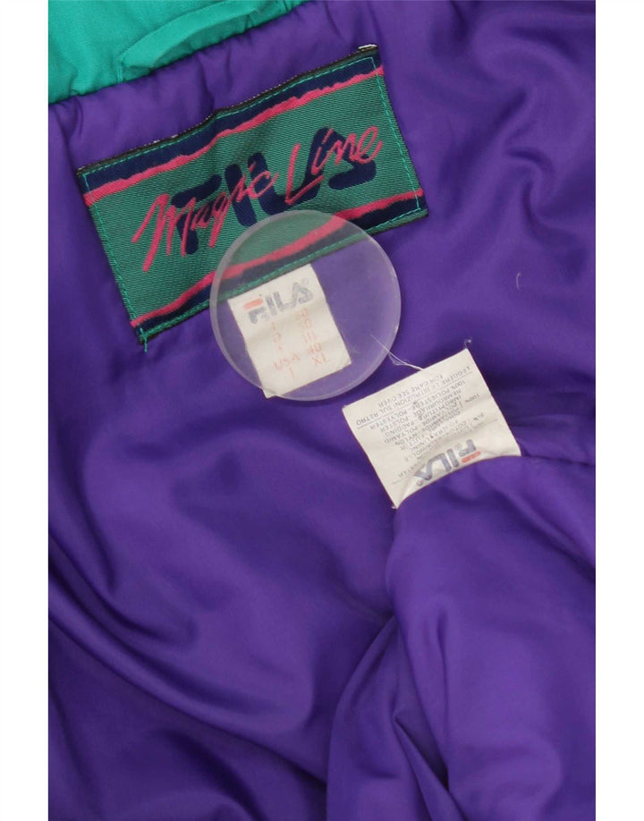 Jaqueta de esqui masculina Fila com capuz IT 50 grande algodão verde