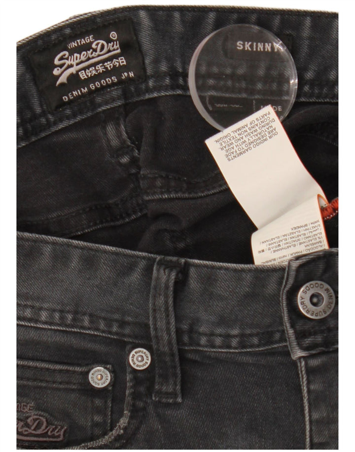 Calça jeans skinny feminina Superdry W30 L32 algodão preto