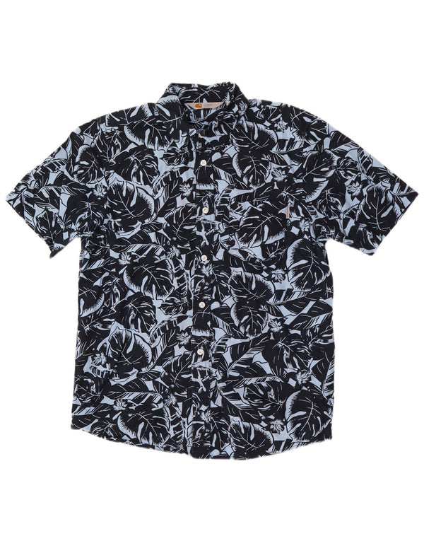Camisa masculina de manga curta Carhartt médio azul marinho floral algodão