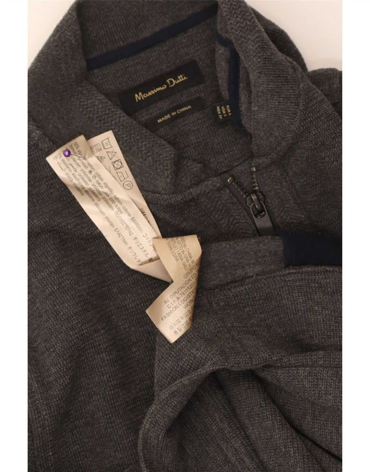 Suéter cardigã masculino Massimo Dutti pequeno algodão cinza