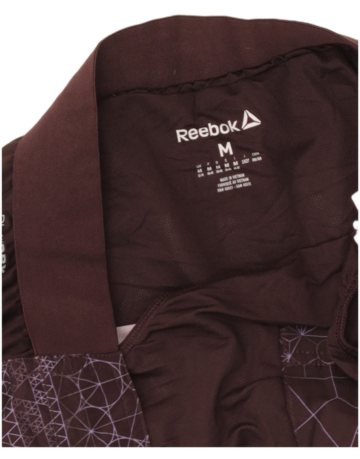 Shorts de natação feminino REEBOK gráfico UK 12/14 médio marrom geométrico
