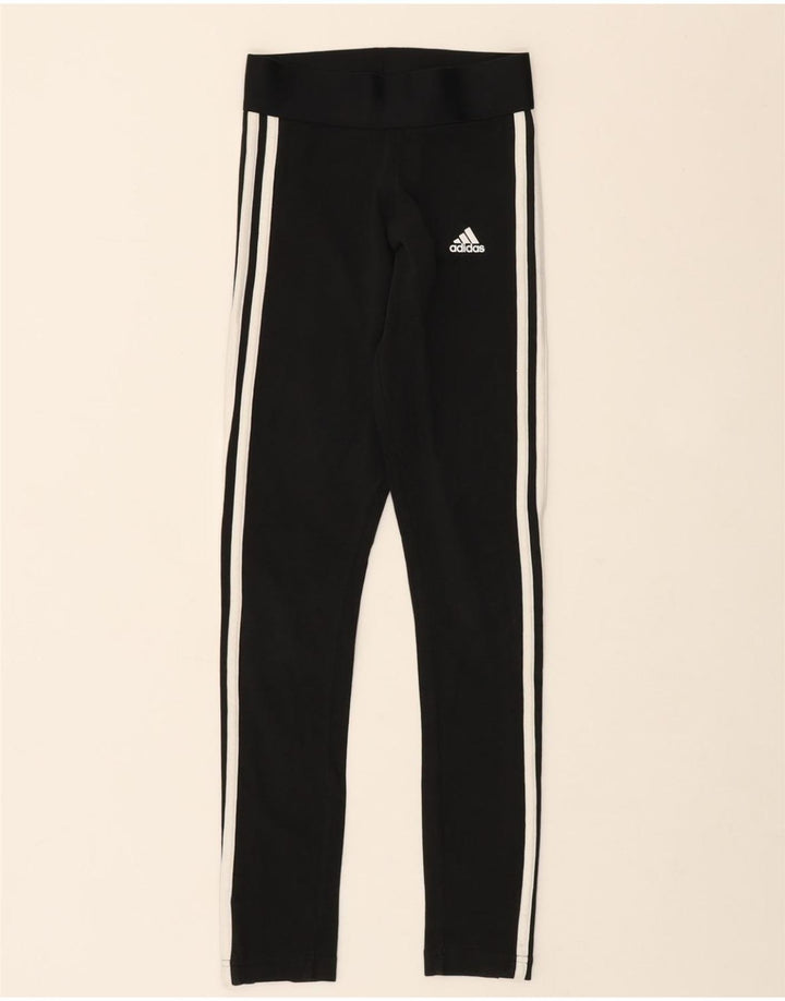 ADIDAS Womens Leggings UK 0/2 2XS Black Cotton Vintage Adidas and Second-Hand Adidas from Messina Hembry 