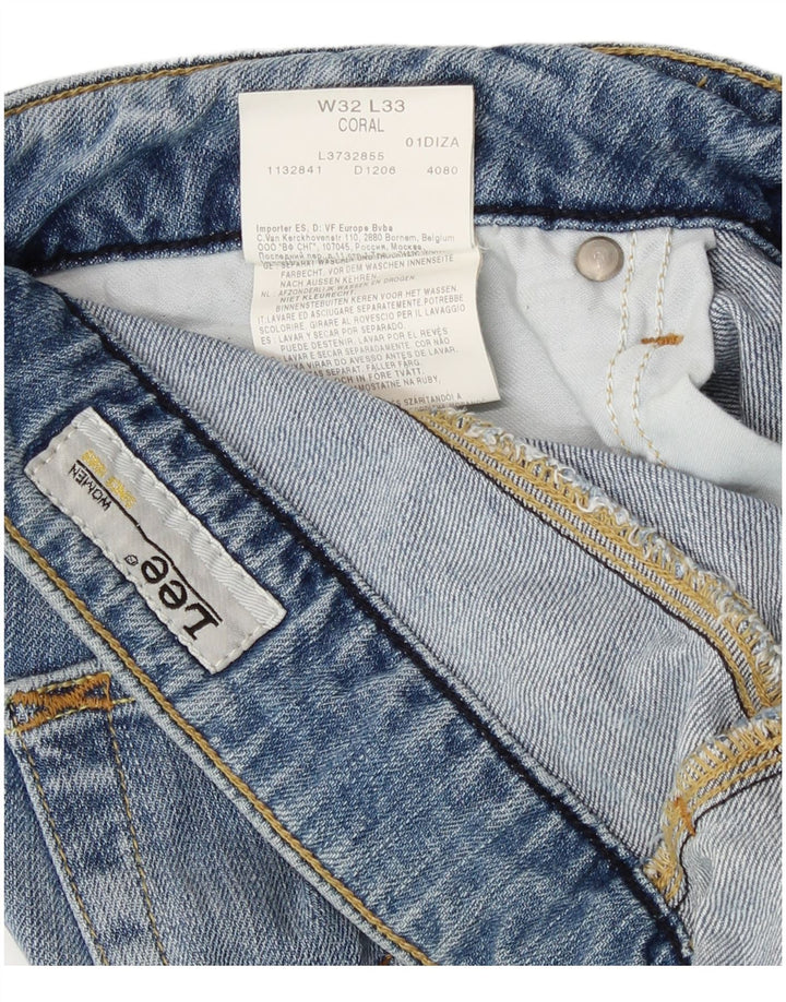 Lee Womens Coral Bootcut Jeans W32 L29 Azul Algodão