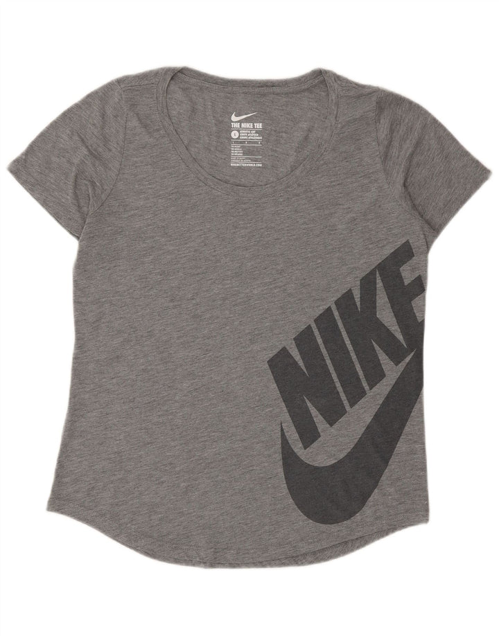 Camiseta feminina NIKE Athletic Cut Graphic UK 14 grande cinza poliéster
