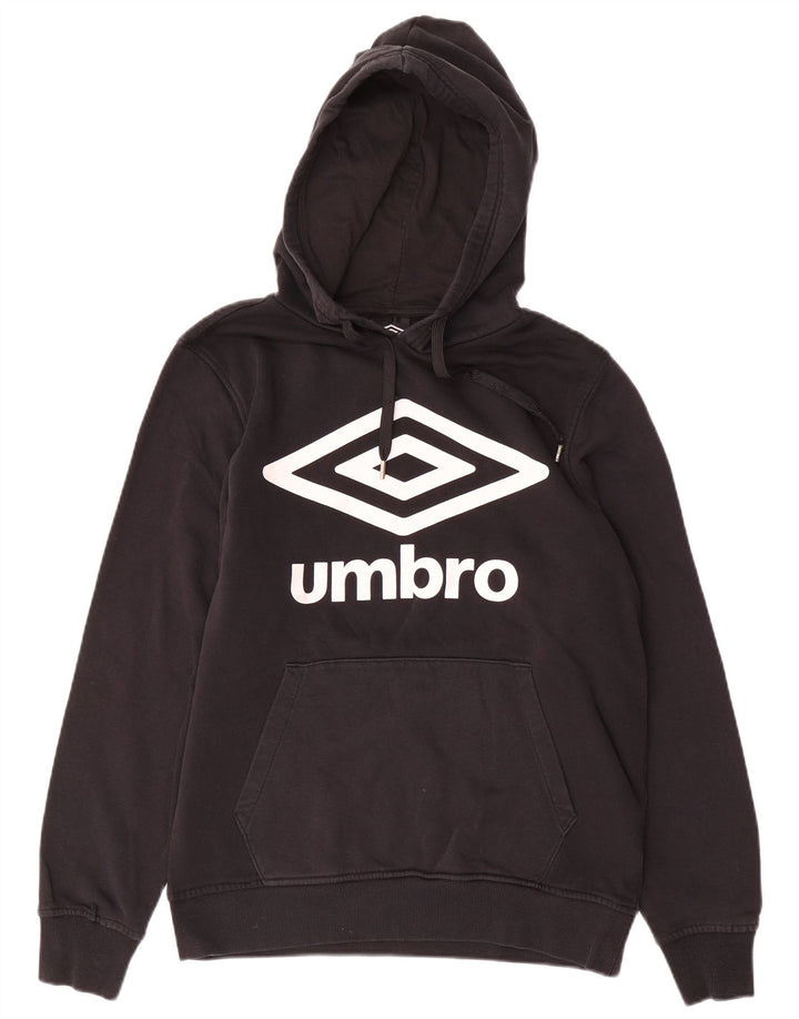 UMBRO moletom com capuz gráfico masculino médio algodão preto