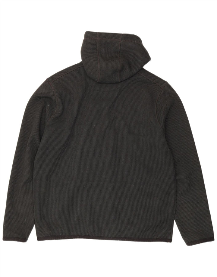 Suéter masculino com capuz e zíper estranho Fish grande poliéster cinza