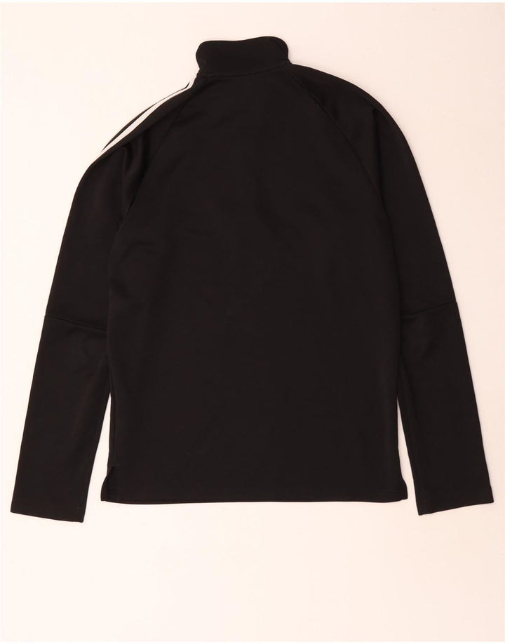 Adidas Mens Climalite Zip Neck Pullover Treino Top Pequeno Poliéster Preto