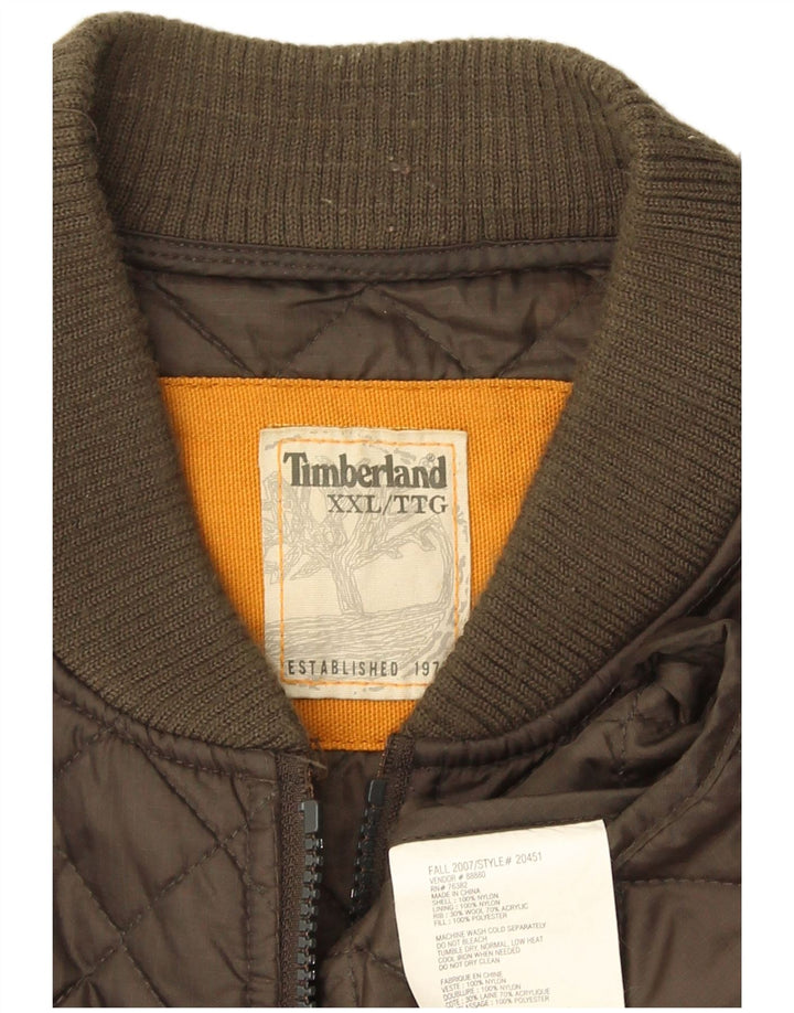 Jaqueta acolchoada masculina Timberland UK 44 2XL cáqui nylon
