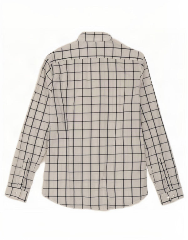 Camisa masculina slim fit Michael Kors xadrez branco médio