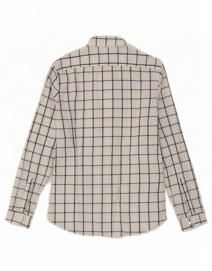 Camisa masculina slim fit Michael Kors xadrez branco médio