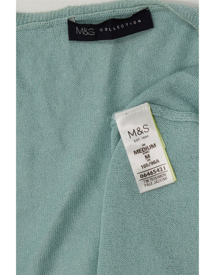 Suéter cardigã feminino Longline da Marks & Spencer Reino Unido 12 médio turquesa