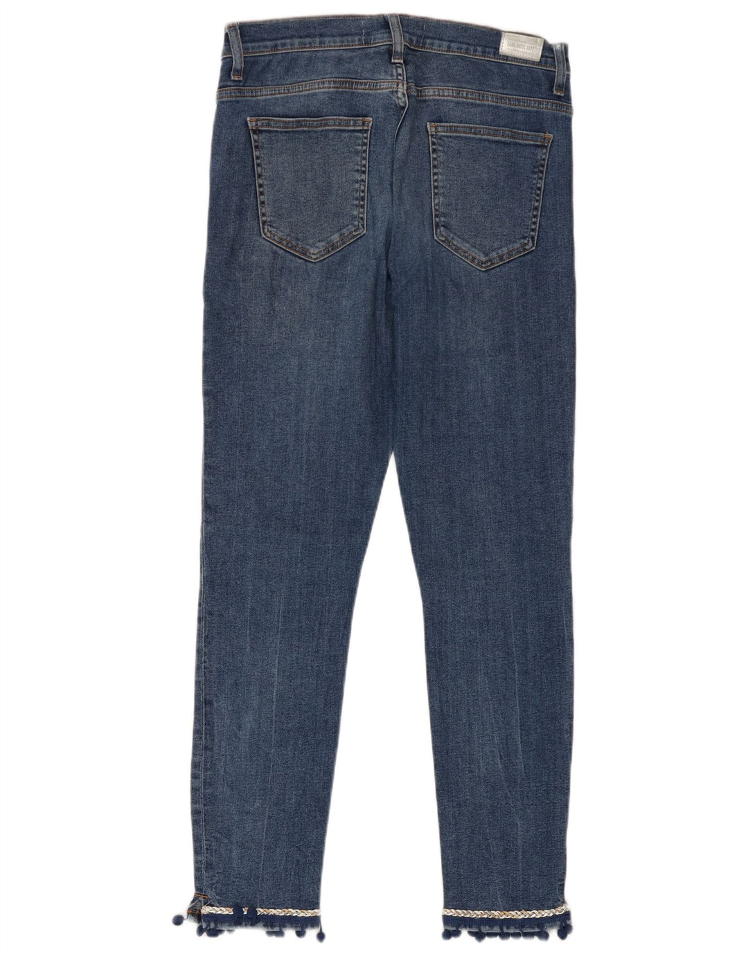 Zara Jeans Slim Feminino EU 38 Pequeno W28 L27 Azul Algodão