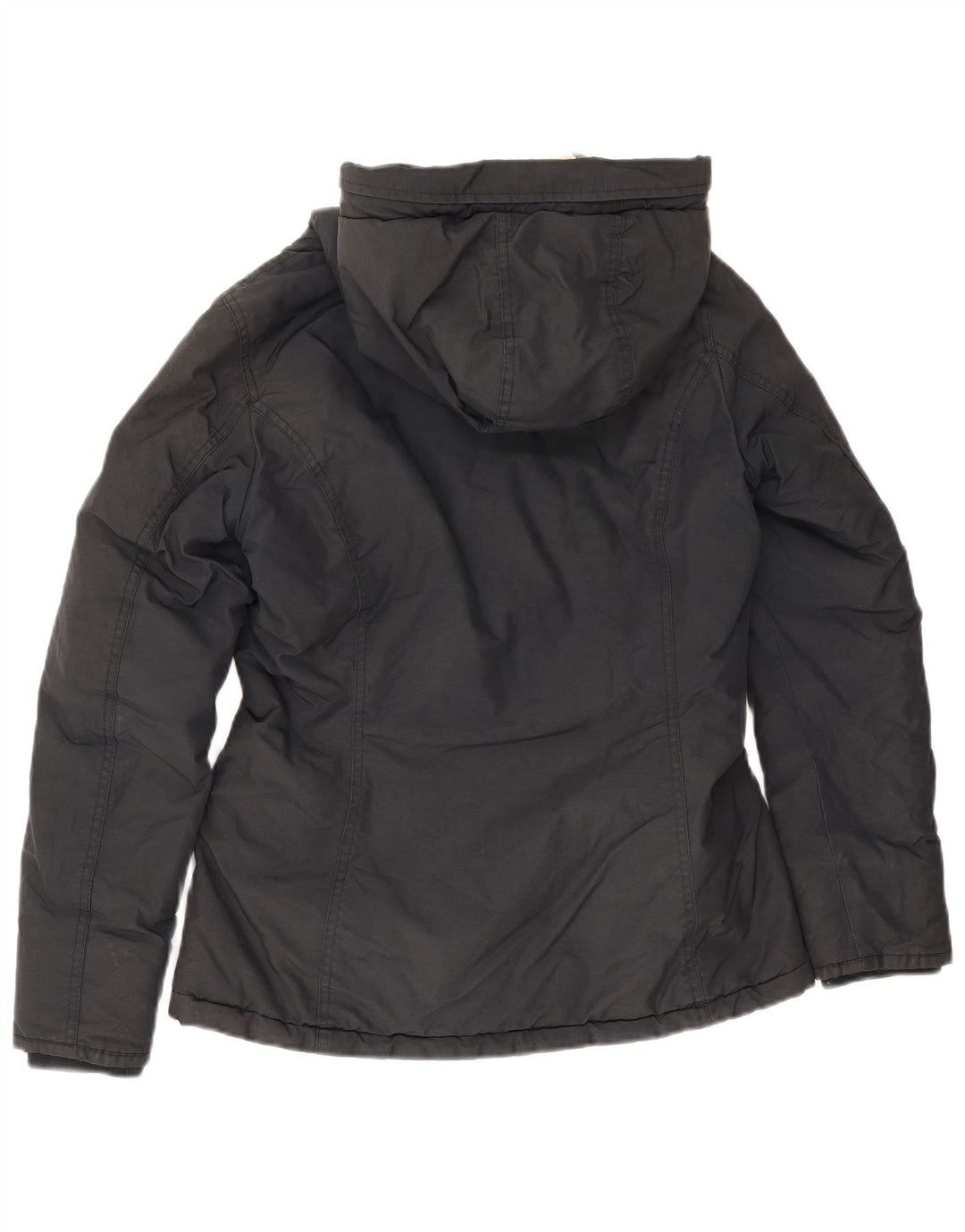 Jaqueta corta-vento feminina Woolrich com capuz UK 10 pequena preta