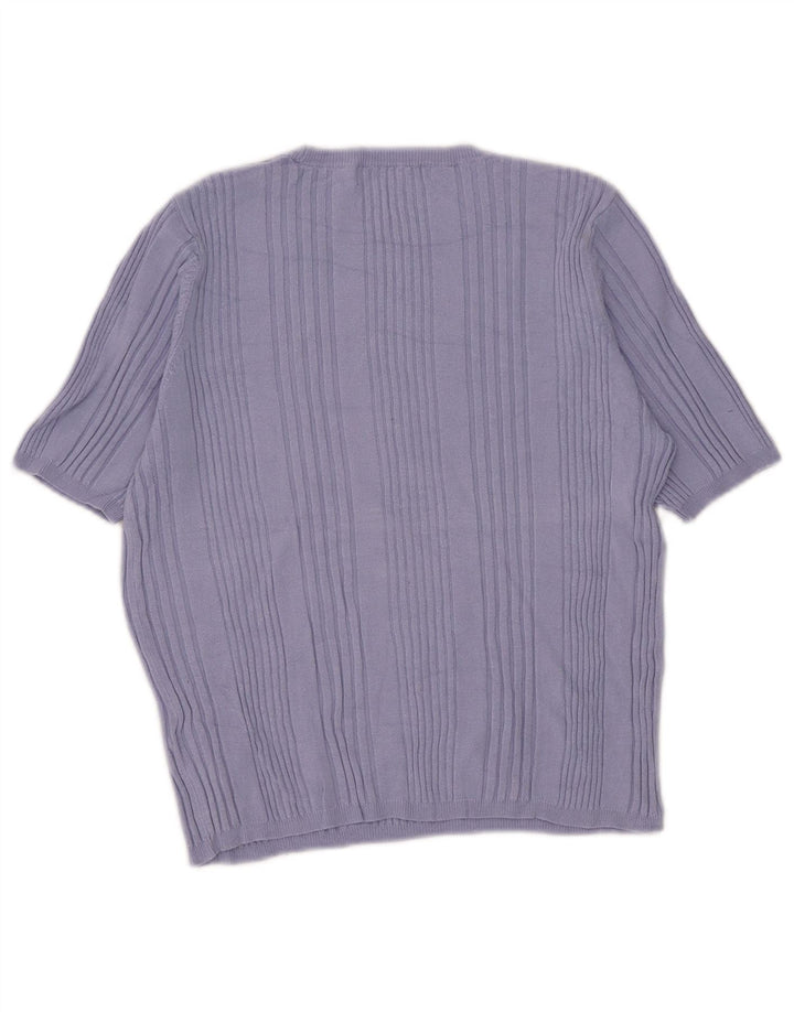Suéter feminino Marks & Spencer de manga curta com gola redonda Reino Unido 14 Médio B