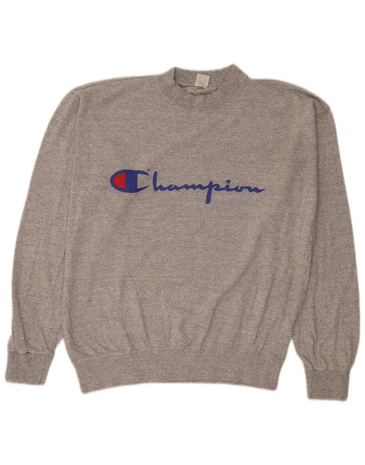 Champion moletom gráfico masculino jumper grande algodão manchado cinza