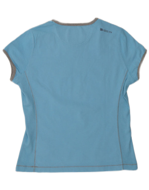 Camiseta feminina estampada Champion UK 14 grande algodão azul