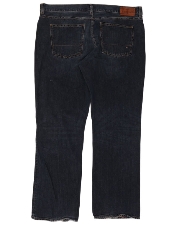 Jeans retos masculinos Tommy Hilfiger W40 L32 algodão azul marinho
