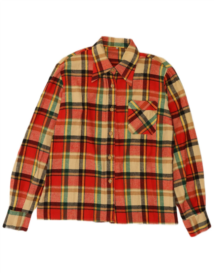 Camisa de flanela feminina vintage IT 50 XL Red Check