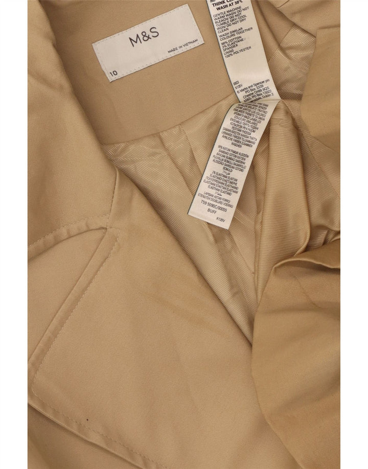 Casaco impermeável masculino Marks & Spencer Reino Unido 10 pequeno algodão bege