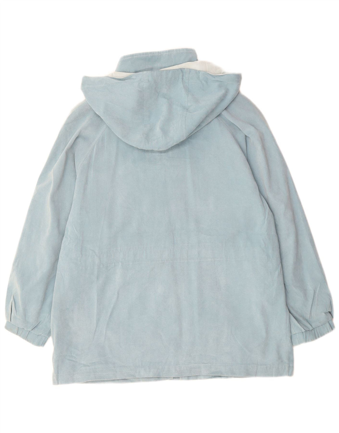 LONDON FOG Jaqueta corta-vento feminina com capuz Reino Unido 16 poliéster azul grande