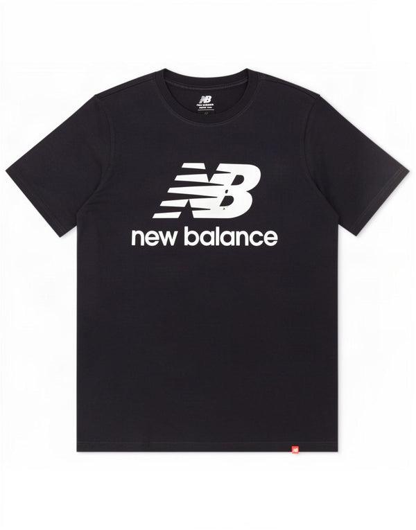 Camiseta gráfica masculina New Balance algodão azul marinho médio