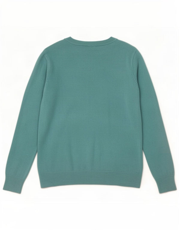 Suéter feminino Marks & Spencer com gola canoa Reino Unido 16 grande turquesa