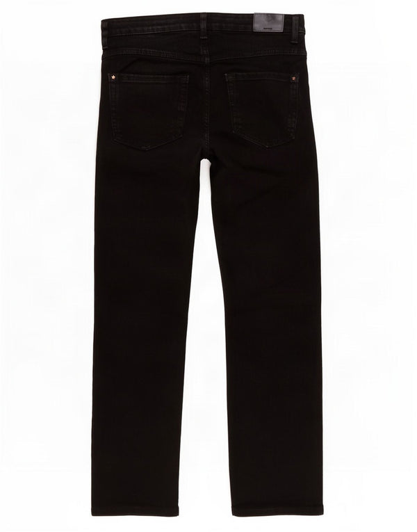 Calça jeans reta feminina Marks & Spencer UK 12 médio W30 L26 preto