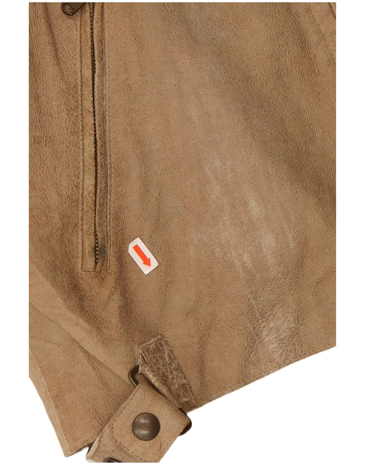 ANDREA D'AMICO Jaqueta masculina de couro Racer IT 56 XL Couro bege