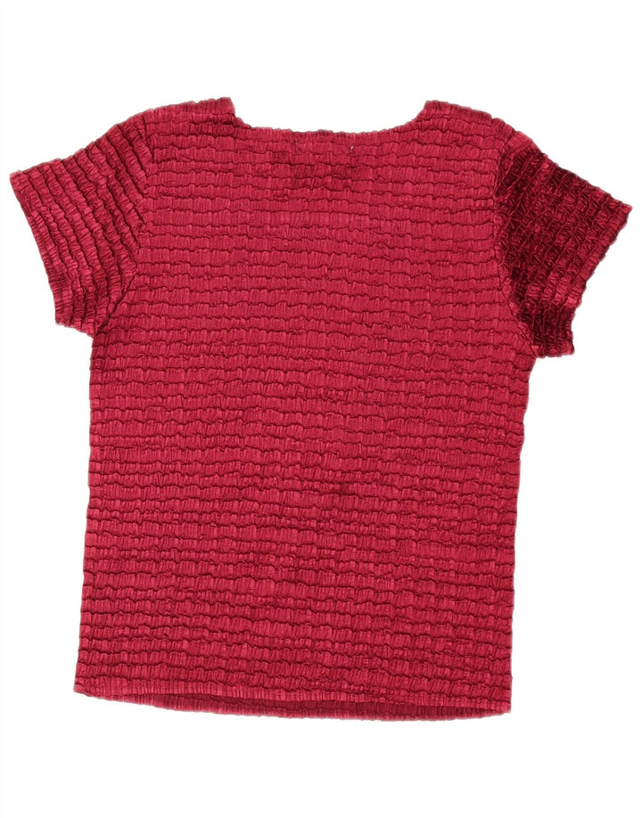 Blusa feminina vintage tamanho único poliéster cor de vinho