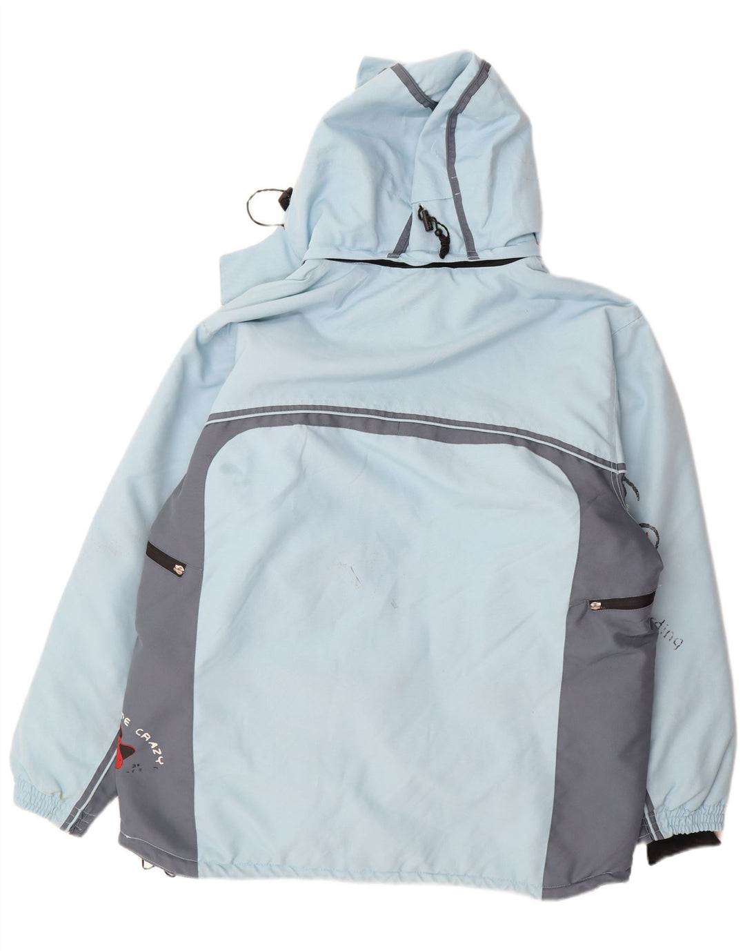 Jaqueta de esqui com capuz masculino Brugi IT 50 grande poliéster azul Colourblock
