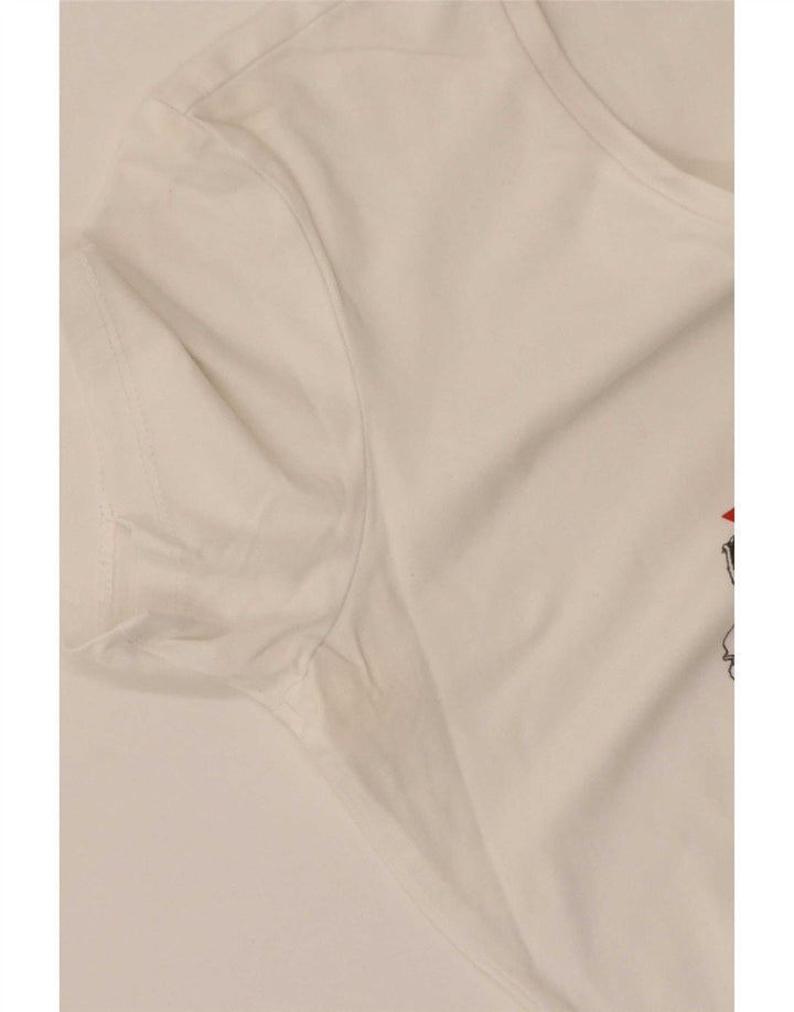 Camiseta feminina Guess com estampa gráfica UK 12 médio branco