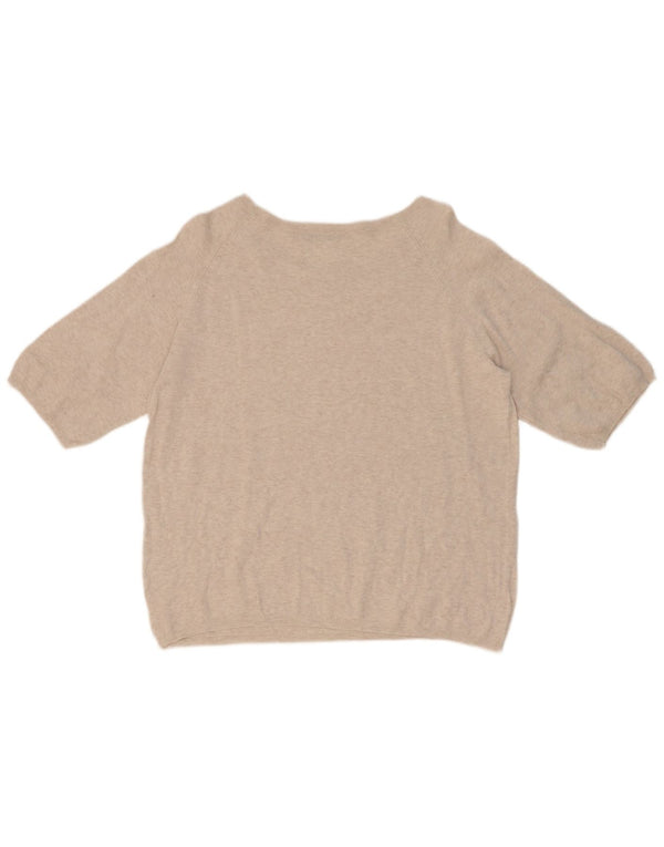 Zara blusa feminina oversized top UK 10 pequena bege