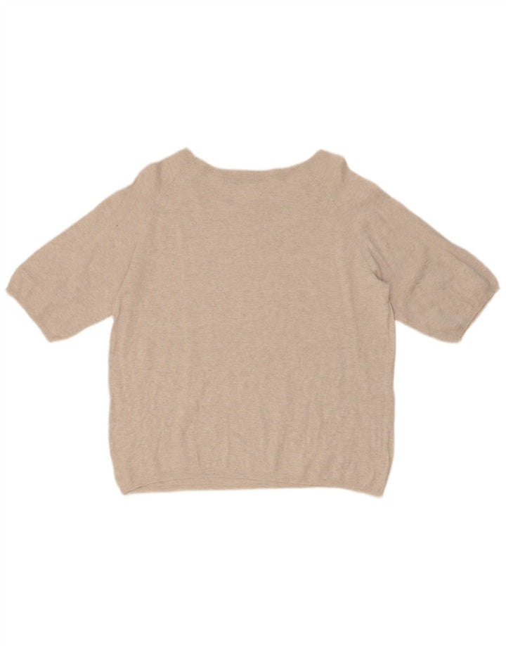 Zara blusa feminina oversized top UK 10 pequena bege