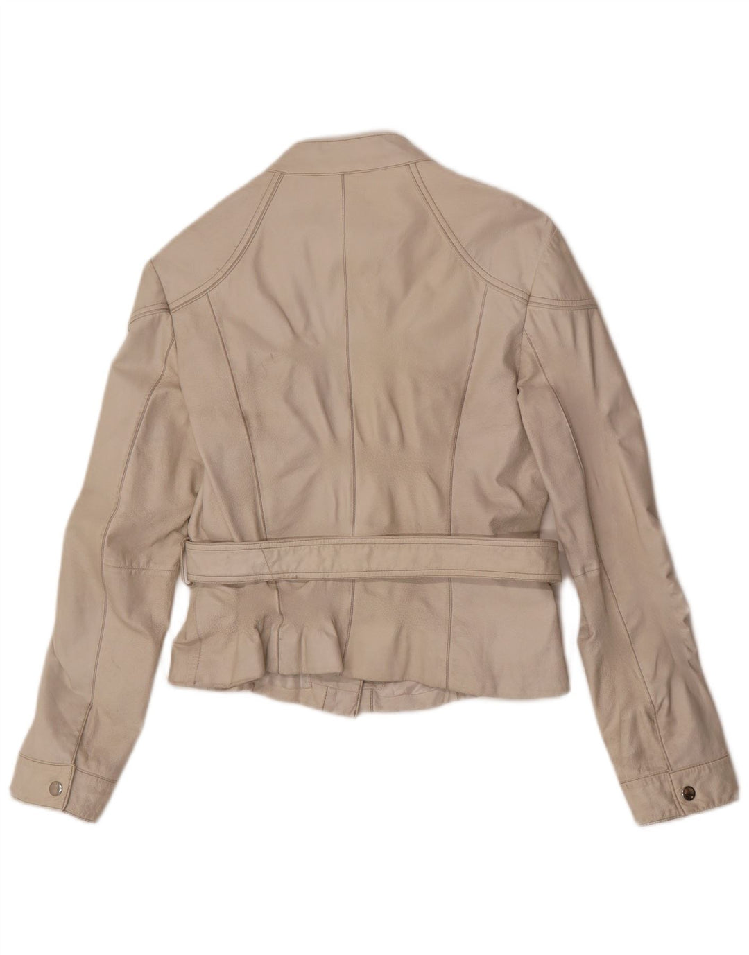 Jaqueta feminina vintage de couro Racer IT 46 grande couro branco