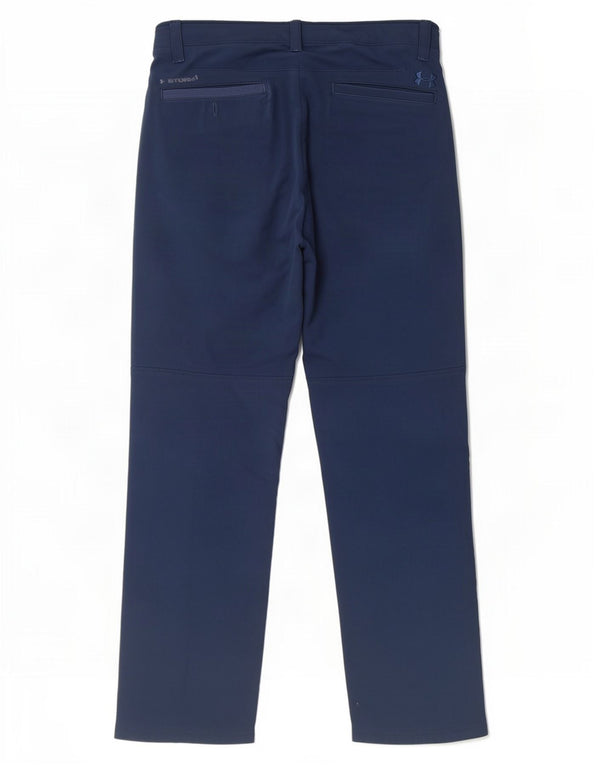Under Armour Masculino Cold Gear Straight Chino Calças W34 L32 Azul Poliéster