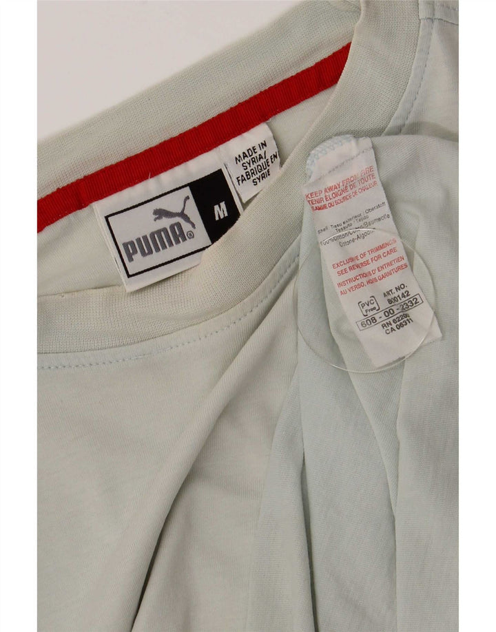 Camiseta masculina Puma regular de manga curta Top médio azul algodão