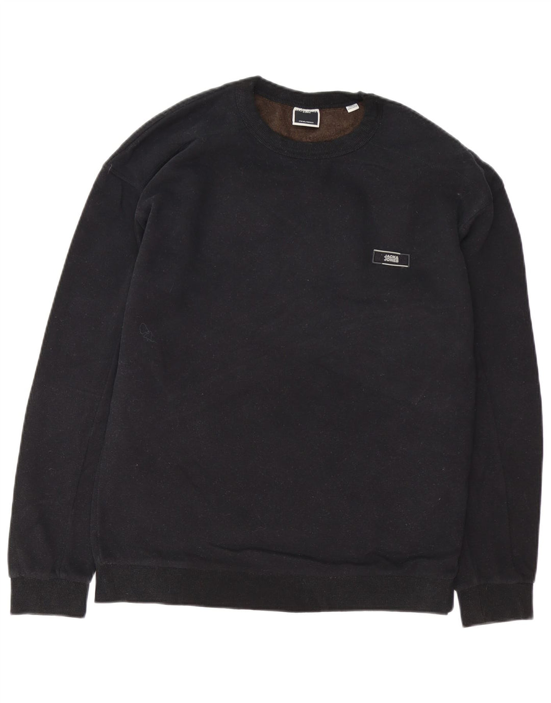 JACK & JONES Suéter masculino Core Graphic com capuz grande de algodão preto