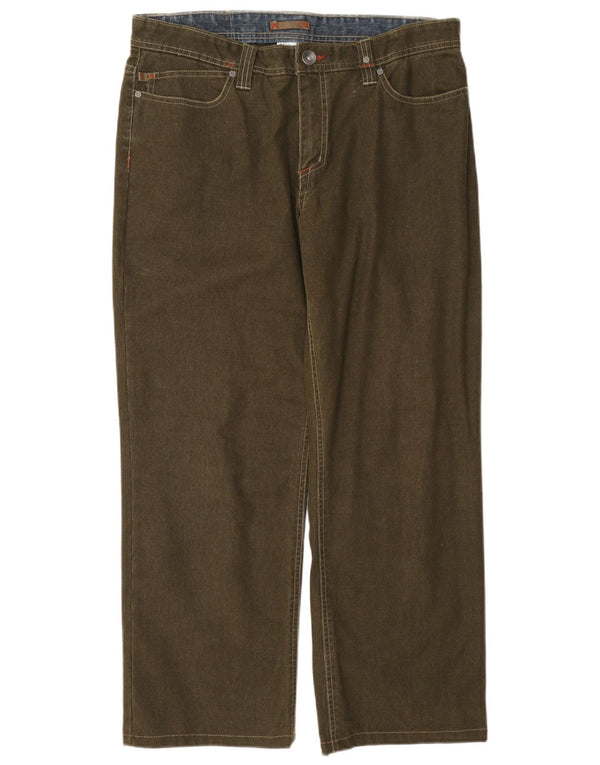Calça Columbia masculina reta casual W34 L29 algodão cáqui